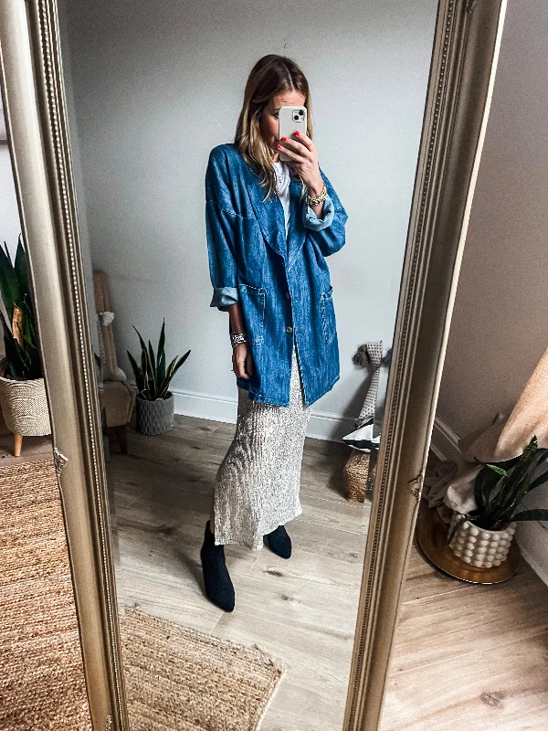 Denim Shacket Relaxed Fit Blouse