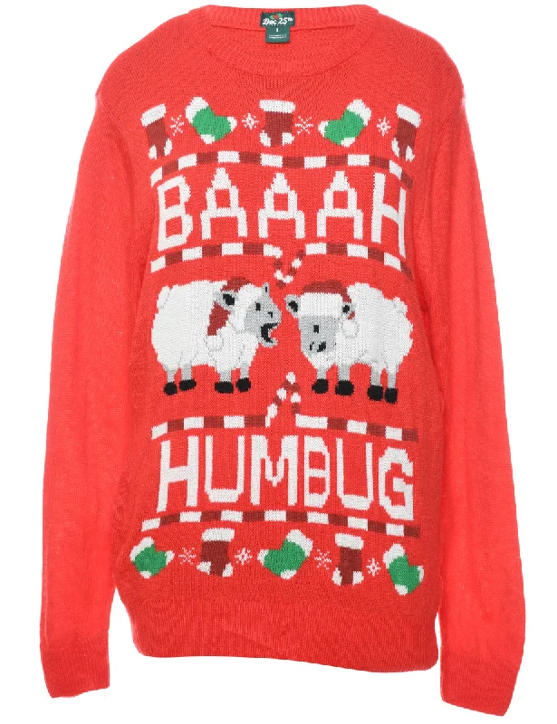 Animal Design Christmas Jumper - L Sweater Knitwear Pullover