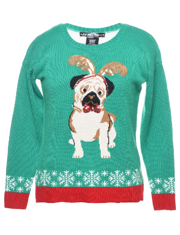 Animal Design Christmas Jumper - M Modern Contemporary Chic