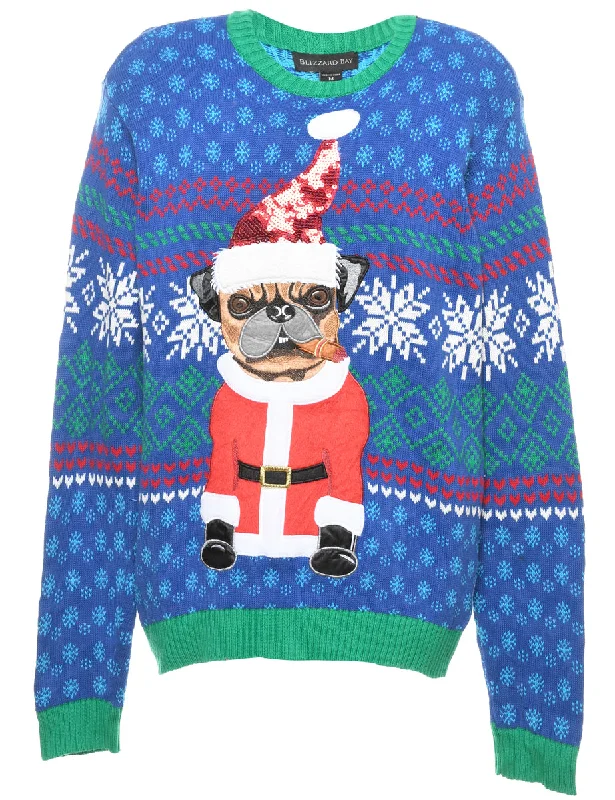 Animal Design Christmas Jumper - M Machine Wash Dry Clean Hand Wash