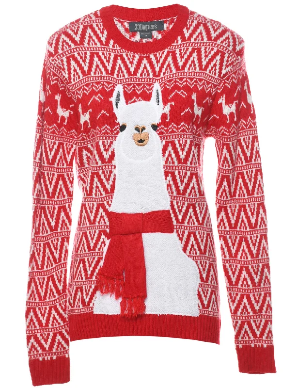 Animal Design Christmas Jumper - S Sweater Knitwear Pullover