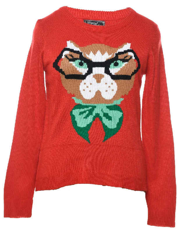 Animal Design Christmas Jumper - S Casual Formal Business