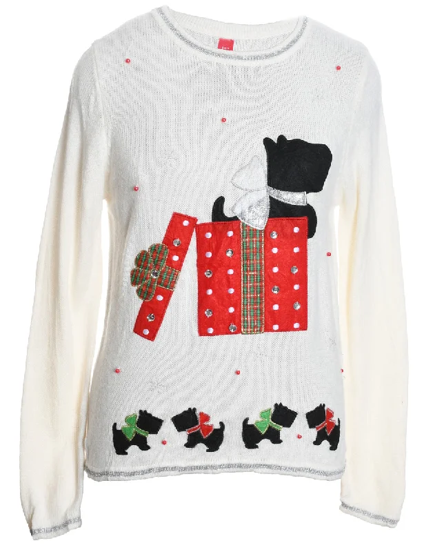 Animal Design Christmas Jumper - S Thin Thick Dense