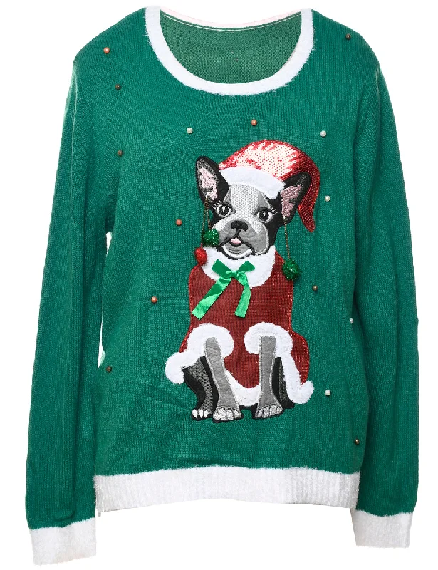 Animal Design Christmas Jumper - XL Terry Blend Velvet Blend Canvas Blend