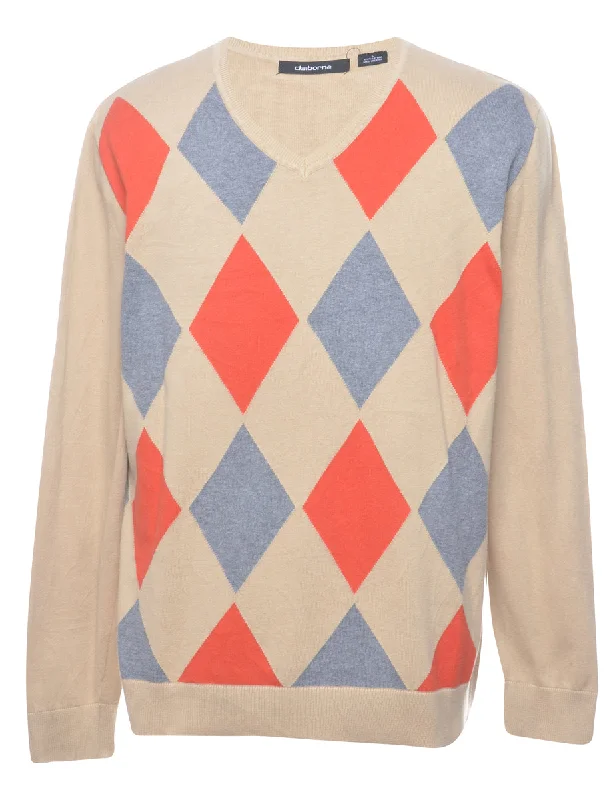 Argyle Jumper - L Layered Multi-layer Single Layer