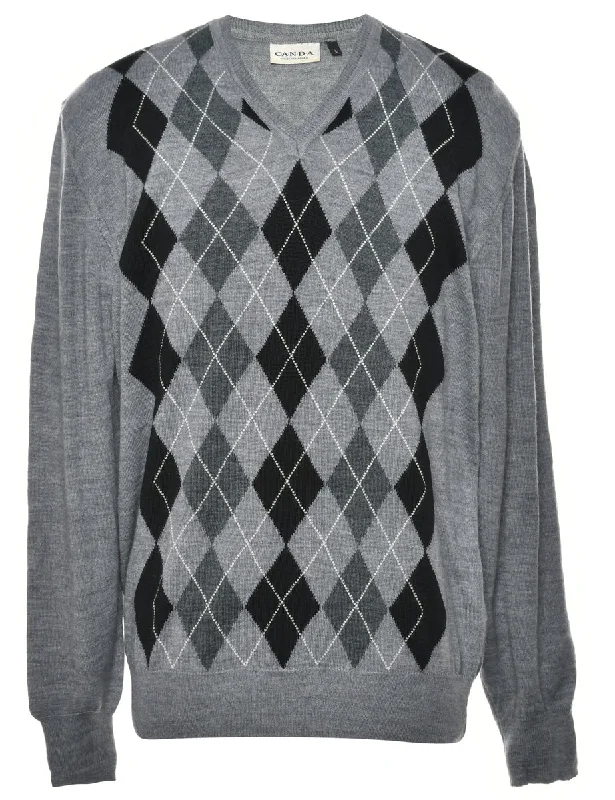 Argyle Jumper - L Tailored Straight A-Line