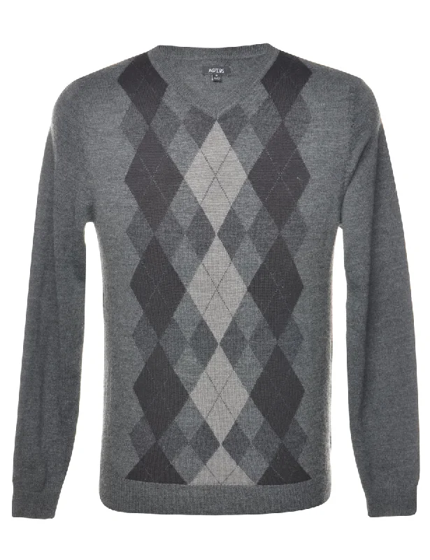 Argyle Jumper - S Transparent Opaque Sheer