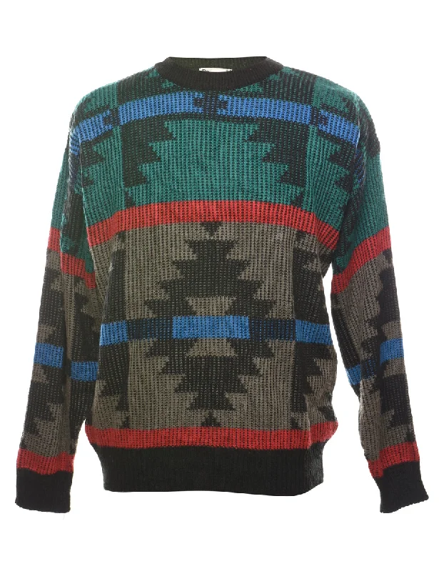 Aztec Print Jumper - XL Oversized Loose Flowy