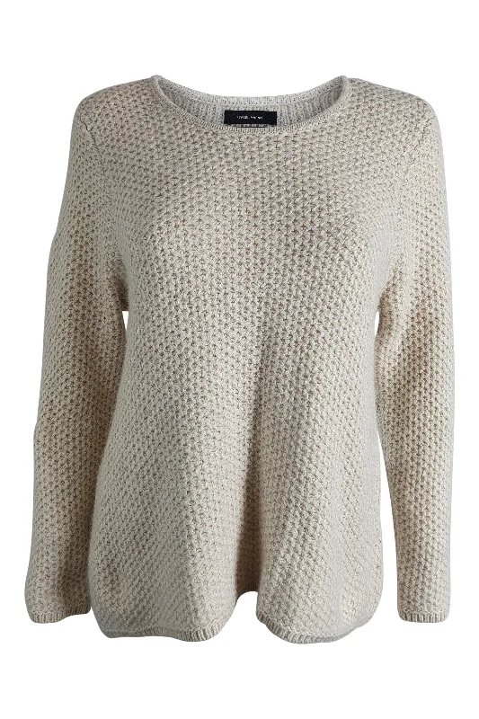 ISABEL MARANT Cotton Blend Crew Neck Cream Jumper (IT 44) Ribbed Striped Patterned