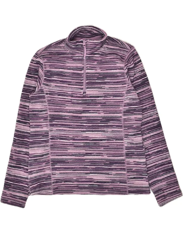 MOUNTAIN WAREHOUSE Womens Full Zip Fleece Jumper UK 14 Large Purple High Neck Crew Neck V-Neck