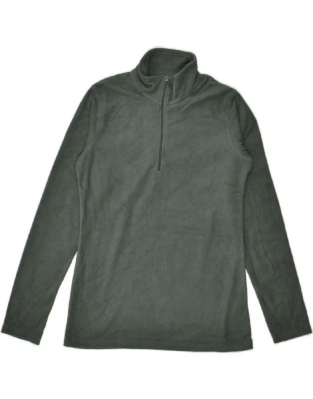 MOUNTAIN WAREHOUSE Womens Zip Neck Fleece Jumper UK 10 Small Green Thin Thick Dense