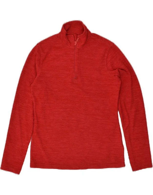 MOUNTAIN WAREHOUSE Womens Zip Neck Fleece Jumper UK 10 Small  Red Stretchy Elastic Breathable