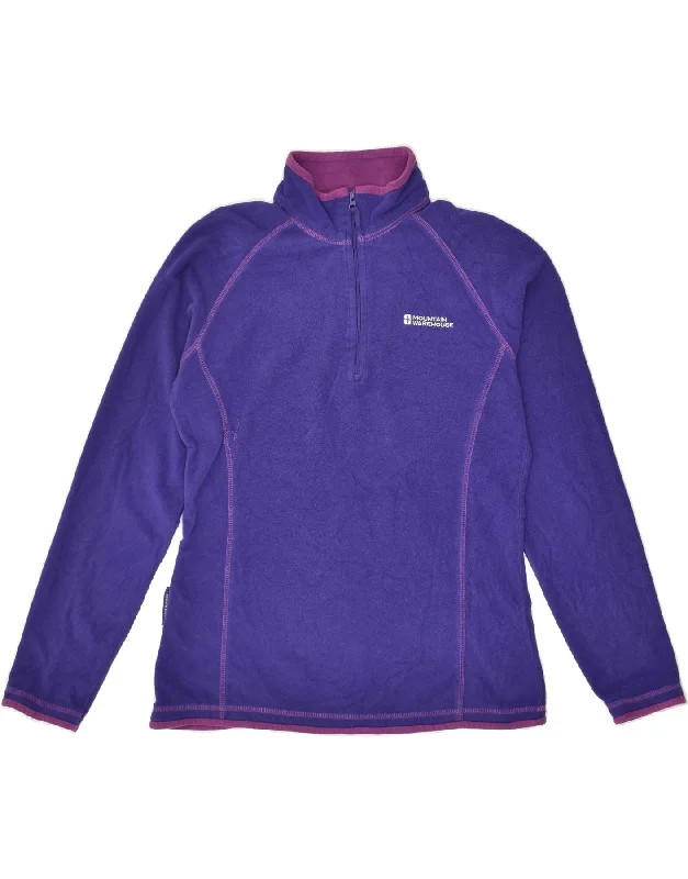 MOUNTAIN WAREHOUSE Womens Zip Neck Fleece Jumper UK 12 Medium Purple Bright Pastel Dark