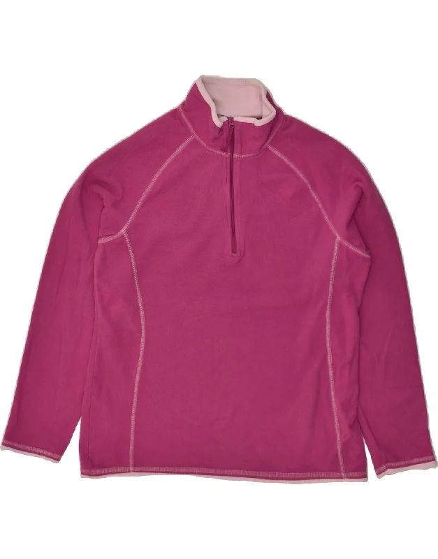 MOUNTAIN WAREHOUSE Womens Zip Neck Fleece Jumper UK 14 Large  Pink Anti-Pilling Anti-Shrink Durable