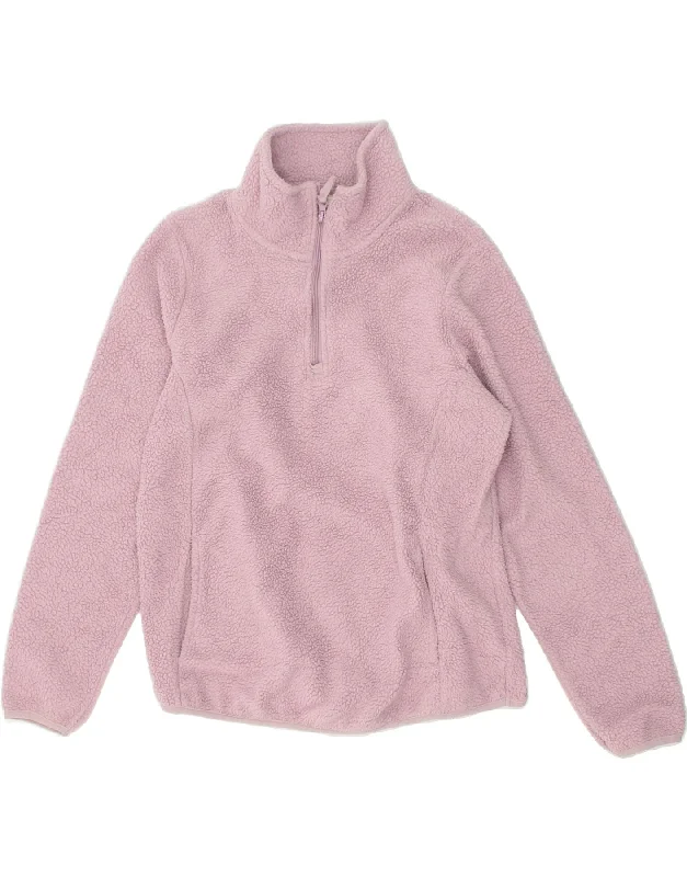 MOUNTAIN WAREHOUSE Womens Zip Neck Fleece Jumper UK 18 XL Pink Denim Fabric Leather Fabric Suede Fabric