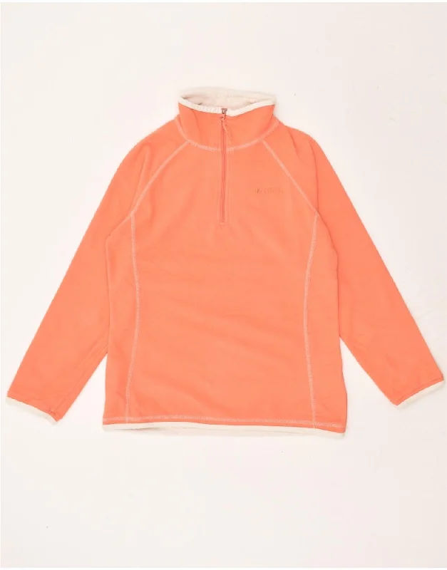 MOUNTAIN WAREHOUSE Womens Zip Neck Fleece Jumper UK 8 Small Orange Knit Fabric Woven Fabric Fleece Fabric