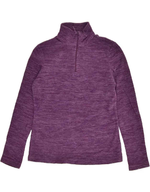 MOUNTAIN WAREHOUSE Womens Zip Neck Fleece Jumper UK  8 Small Purple Jersey Fabric Tulle Fabric Batik Fabric