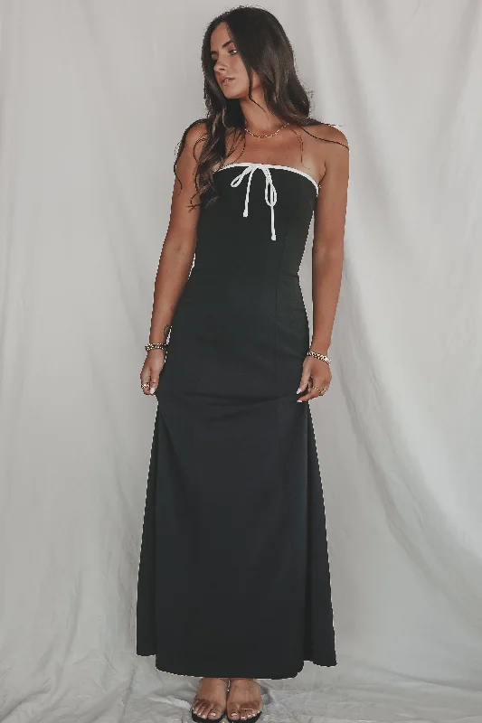 A Formal Affair Black Maxi Dress Trendy Ruffled Maxi Dress