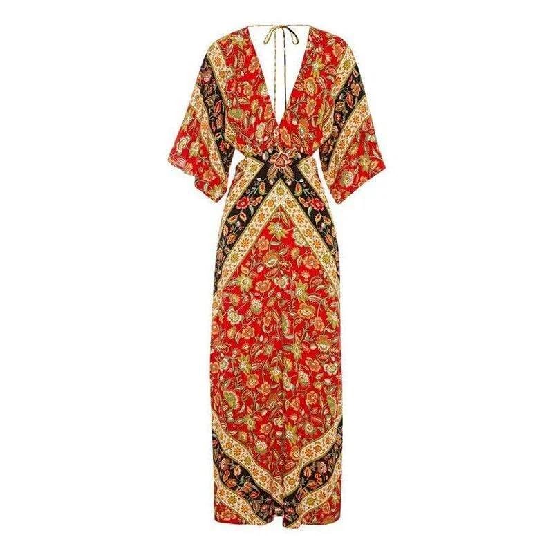 Boho Spirit Maxi Dress Trendy Maxi Dress with Bow