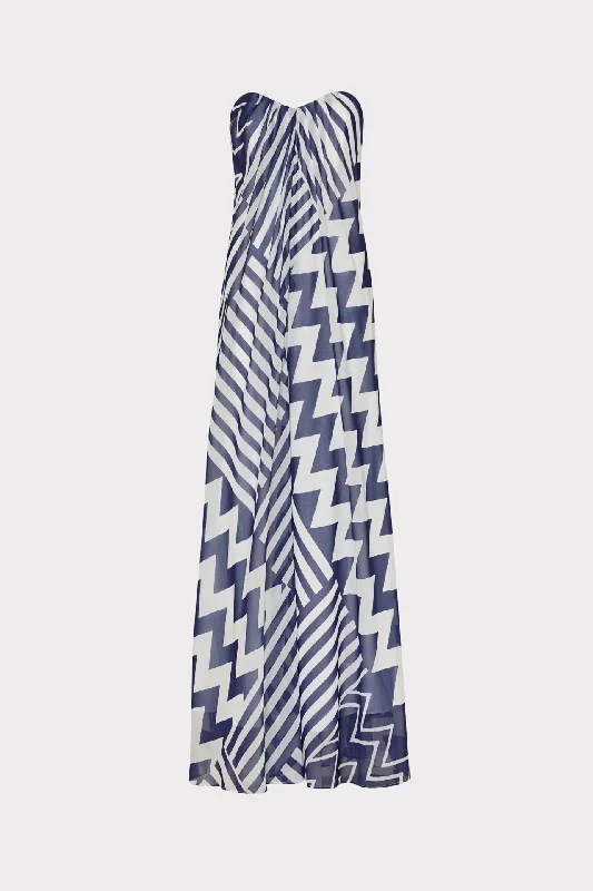 Erin Patchwork Chevron Maxi Dress Fashionable Printed Maxi Dress