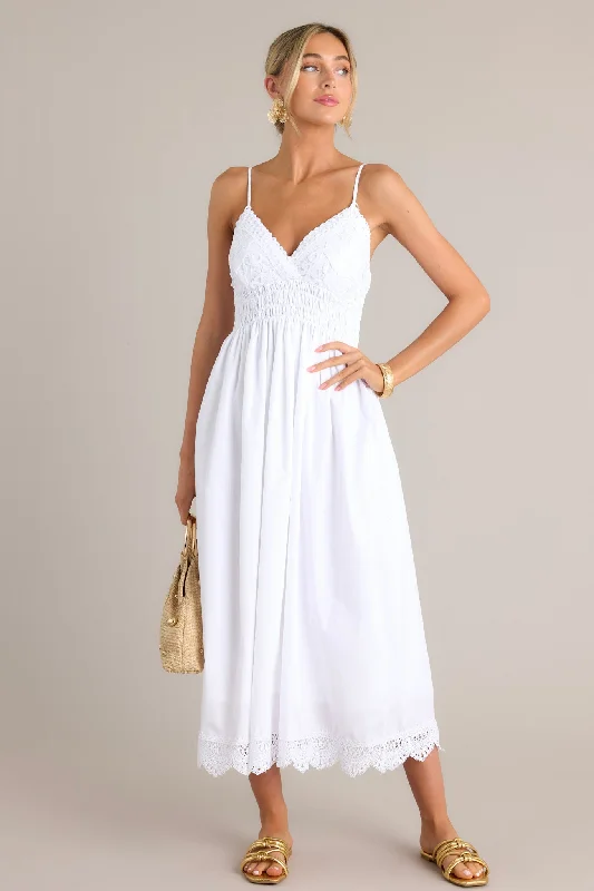 Ethereal Elegance White Maxi Dress Stylish Pleated A-Line Maxi Dress