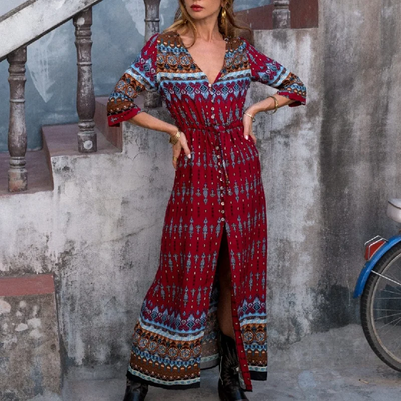 Gypsy Moon Tunic Maxi Dress Stylish Maxi Dress with Pleats