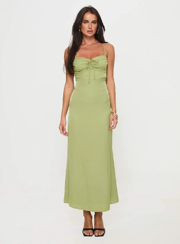 Kristyn Maxi Dress Green Trendy Floral Print Maxi Dress