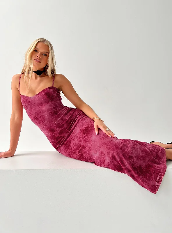 Orla Paisley Maxi Dress Burgundy Comfortable Flowy Maxi Dress