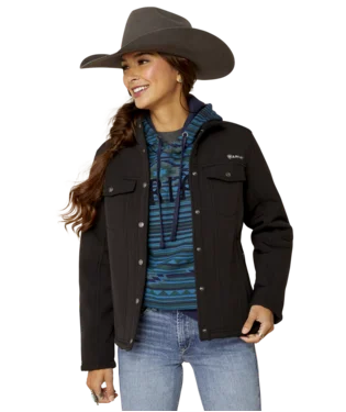 Ariat® Women's Berber Back Black Softshell Western Jacket One-Shoulder Jacket Off-the-Shoulder Jacket Asymmetrical Jacket