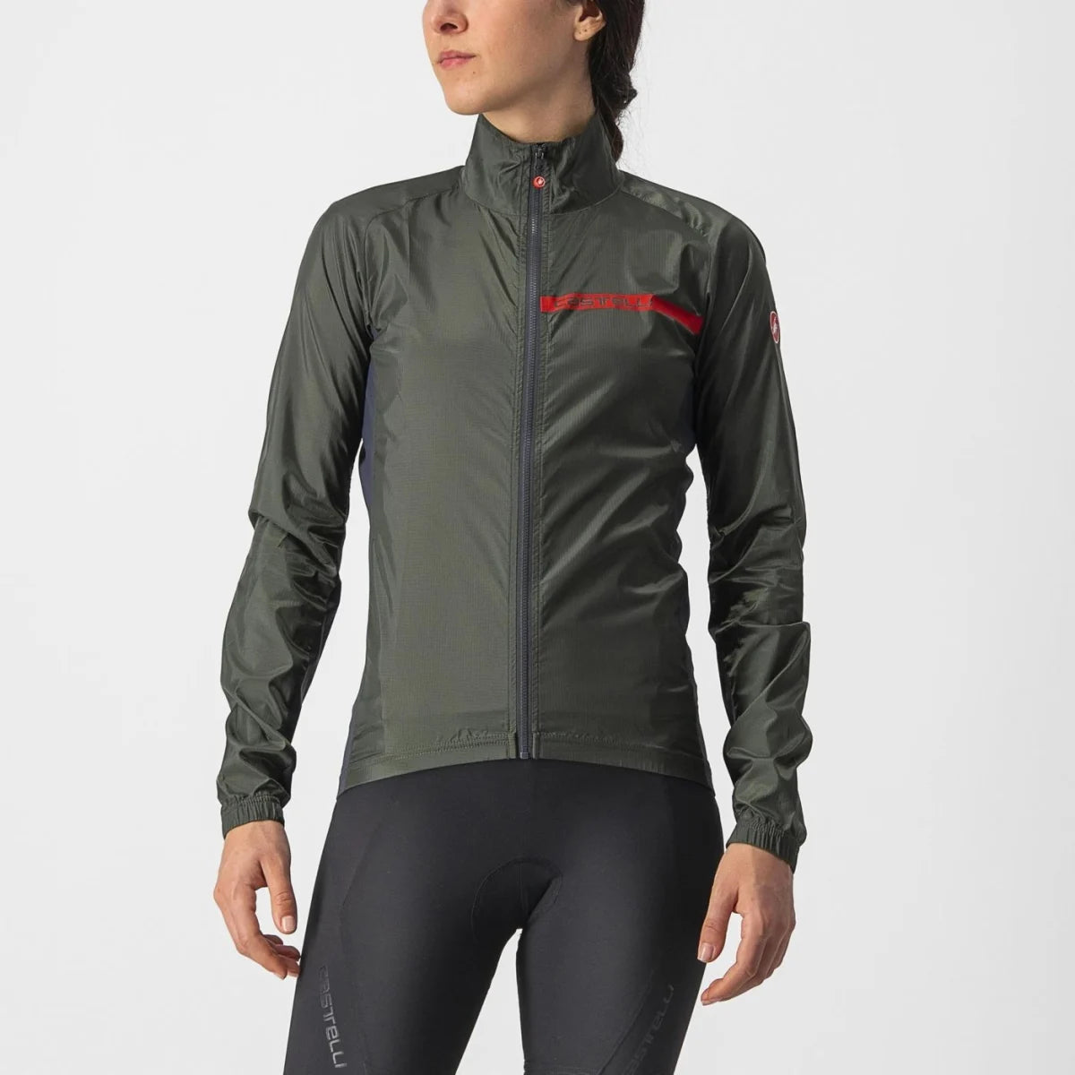 Castelli Squadra Stretch Jacket Women's - Military Green/Dark Grey Striped Jacket Polka Dot Jacket Floral Jacket