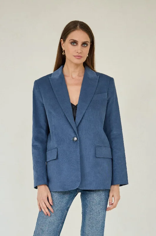 Corduroy Jacket Denim Blue Jacket Blazer Coat