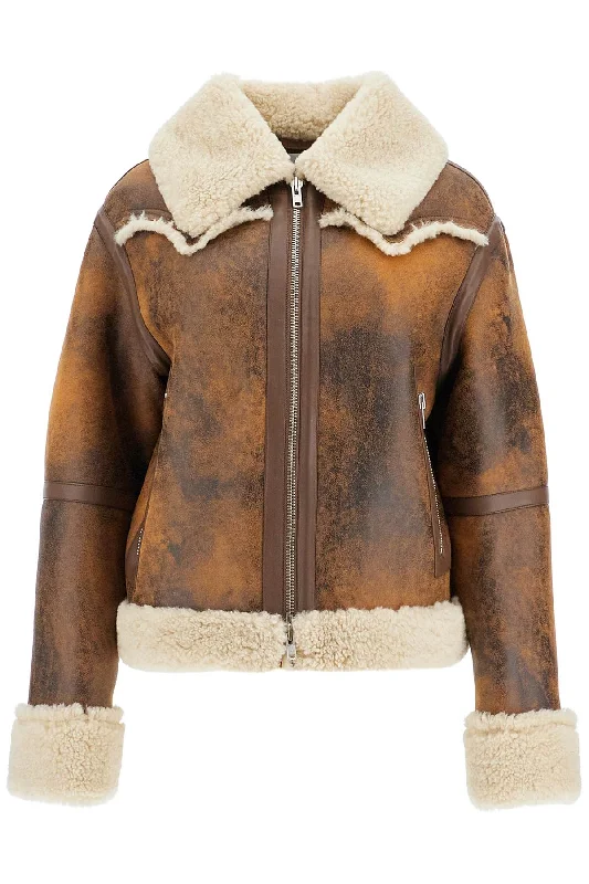 Lessie Faux Shearling Jacket Front Pockets Side Pockets Patch Pockets