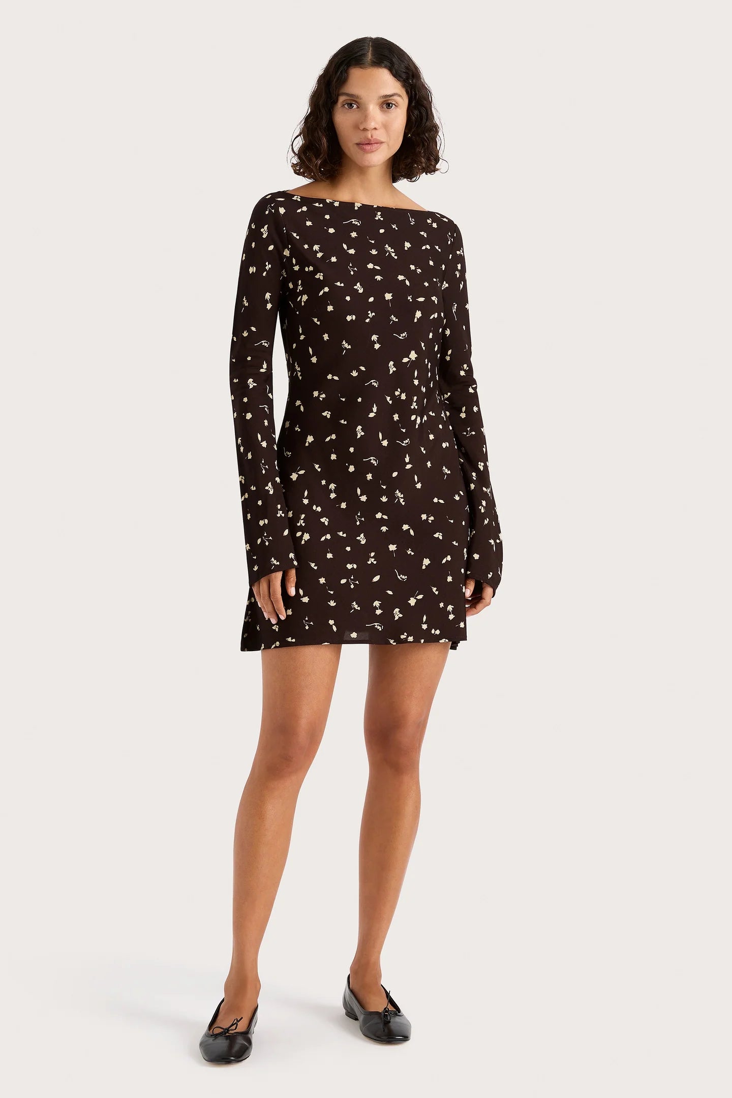 Lilou Mini Dress - Clove Brown Cozy Knitted Mini Dress