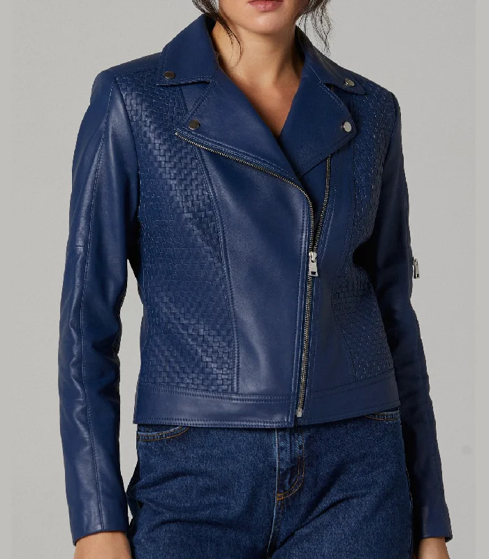 Madison Blue Leather Jacket For Women Wool Jacket Cashmere Jacket Tweed Jacket