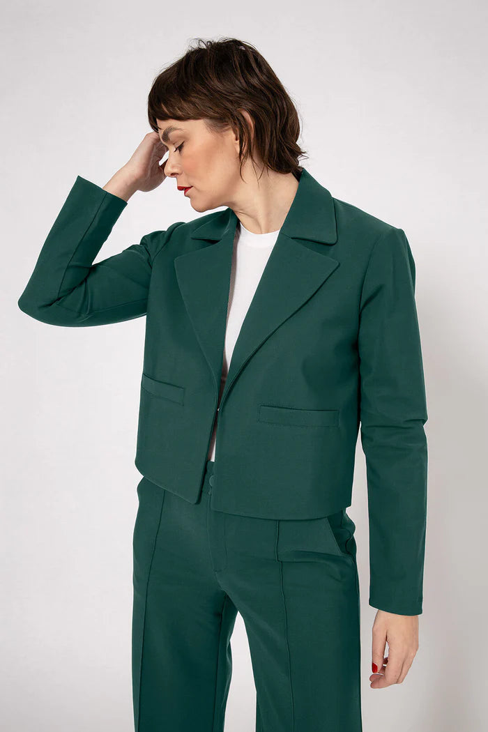 Flow Jacket  Oversized Short Fit Green Jacket Blazer Coat