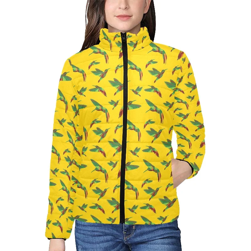 Red Swift Yellow Women's Stand Collar Padded Jacket Hooded Jacket Caped Jacket Shawl Collar Jacket