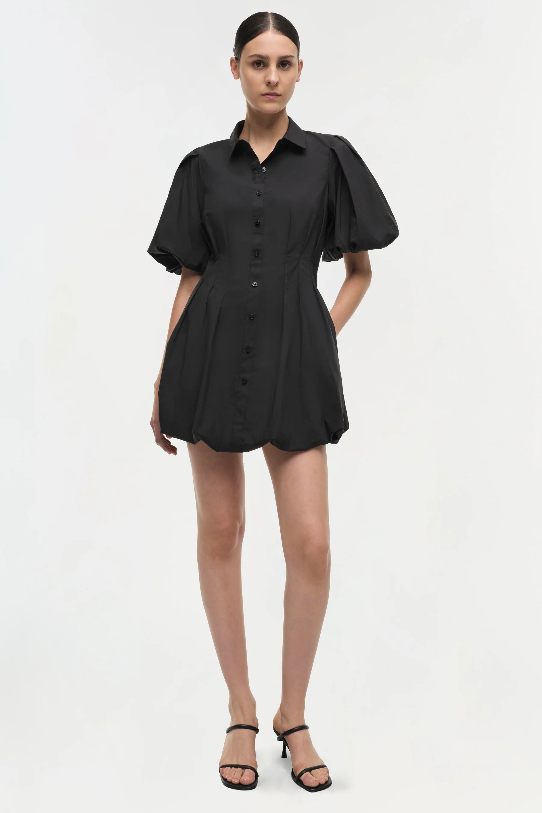 SIMKHAI Signature Cleo Balloon Sleeve Mini Dress Fashionable A-Line Mini Dress