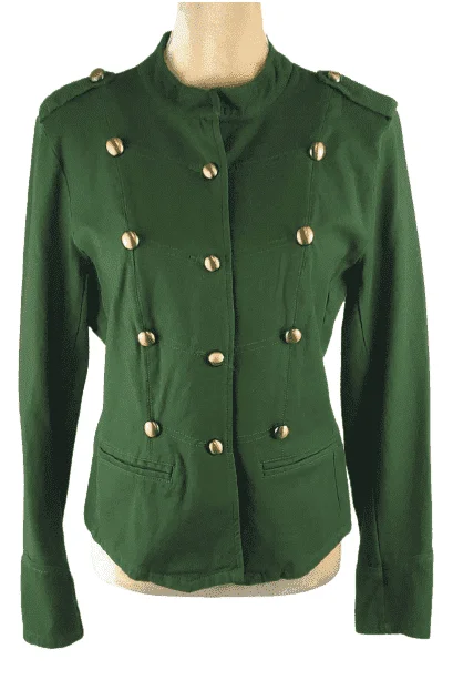 Soho New York & Company women's green jacket size M Print Jacket Jacquard Jacket Embroidered Jacket