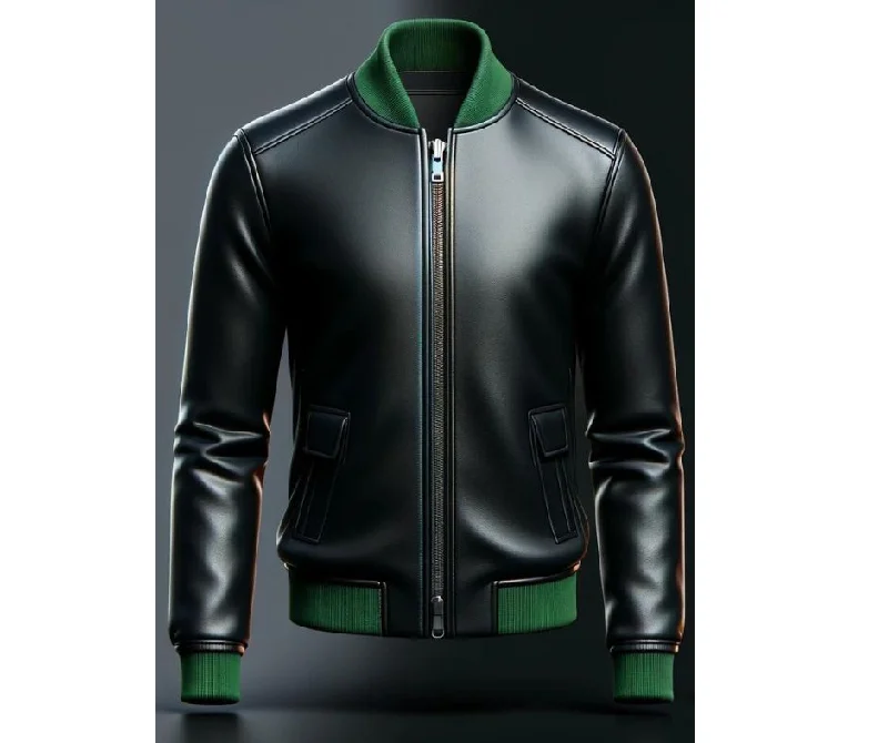 Stark Black Bomber Leather Jacket For Women Fitted Jacket Loose Jacket Oversized Jacket