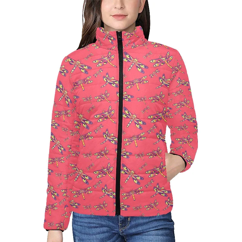 The Gathering Women's Stand Collar Padded Jacket Satin Jacket Silk Jacket Chiffon Jacket