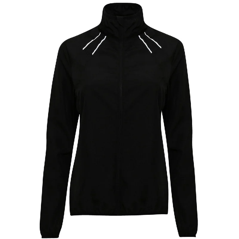 TriDri Ultra Light Fitness Shell Jacket - Womens - Black Welt Pockets Slit Pockets Flap Pockets