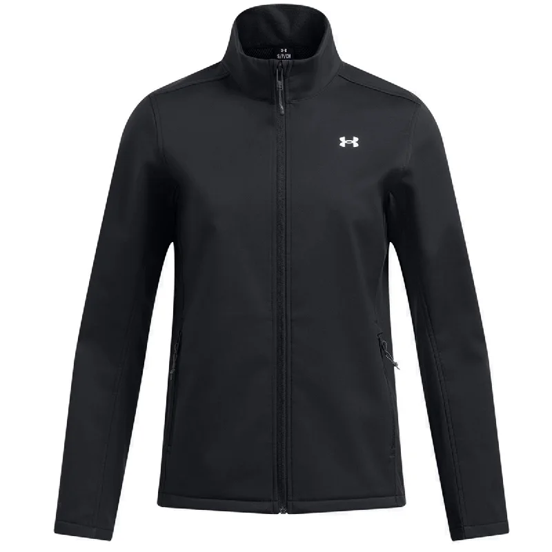 Under Armour Storm ColdGear Infrared Shield 2.0 Jacket - Womens - Black/White Collared Jacket Crew Neck Jacket Turtle Neck Jacket