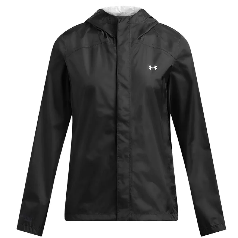 Under Armour Stormproof Cloudstrike 2.0 Jacket - Womens - Black/White Knit Fabric Woven Fabric Fleece Fabric