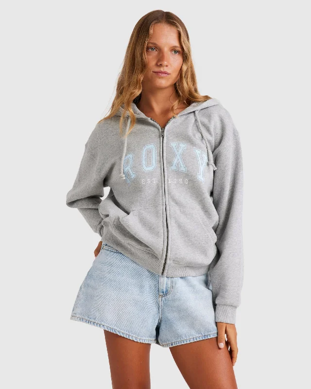 Womens Endless Days Zip-Up Hoodie Hoodie with Embroidery Detailed Premium