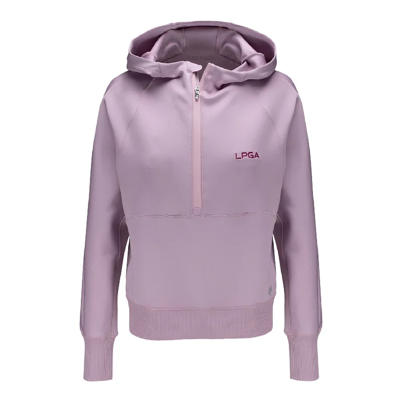 Greyson Clothiers LPGA Women's Nash Half-Zip Hoodie in Dawn Hoodie with Hem Detail Decorative Unique