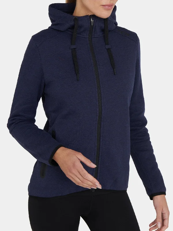 Revolution Tech Gym Running Hoodie For Women With Zip Pockets Hoodie with Rhinestones Sparkly Elegant