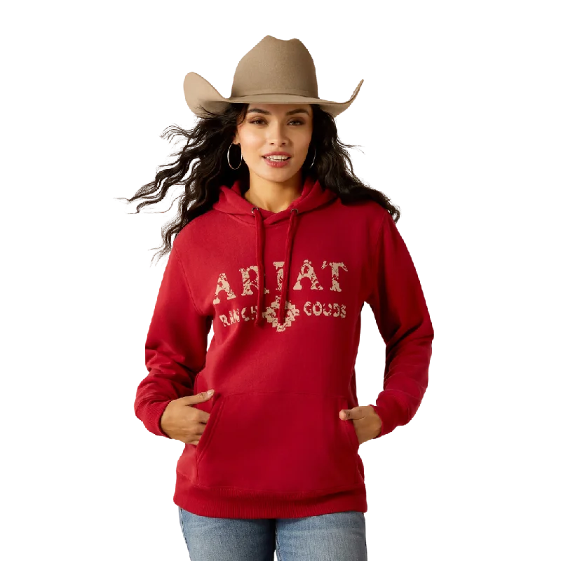 Ariat Women's Ranch Goods Rio Red Hoodie Hoodie with Belted Waist Structured Tailored