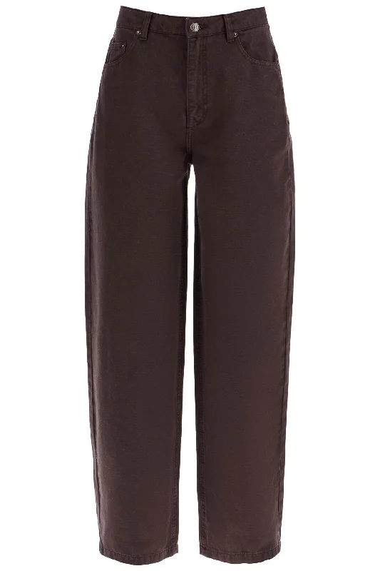 Wide Leg Five-pocket Pants With A Relaxed  - Brown Fashionable Work Pants