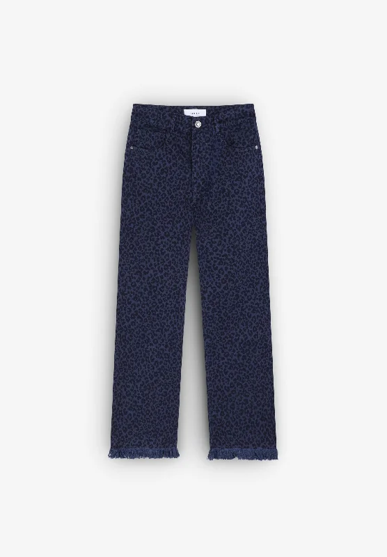 LEO BLUE PRINT PANT Comfortable Cargo Pants