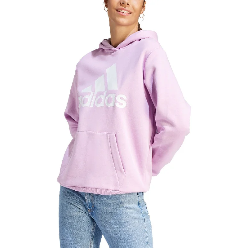 adidas Women's Oversized Big Logo Hoodie Hoodie with Hem Elastic Stretchable Comfortable